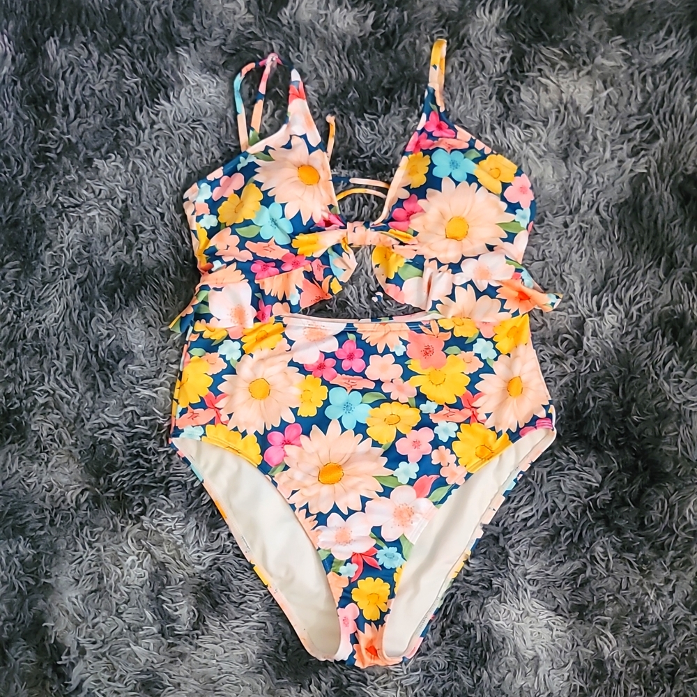 Hurley Cut-out Floral One Piece Swimsuit
